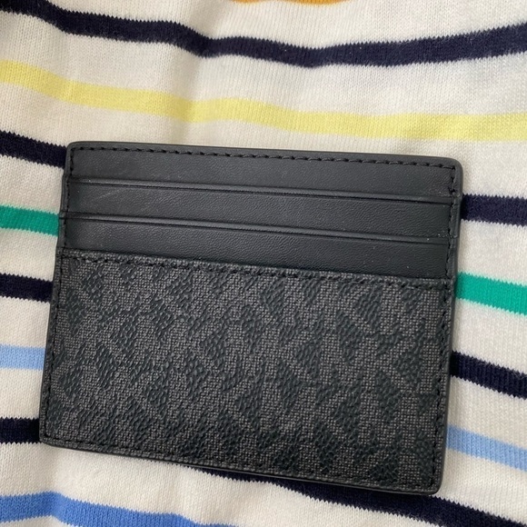 Menβs Black Micheal Kors Logo Motif Card Holder - Picture 2 of 4